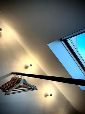 a skylight in a room with a window at L'atique by Agelandkaai be with Free Parking in Ghent
