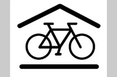a bike under a roof icon in black at Vakantiewoning in Mol centrum met eigen bar 