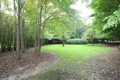 a large green field with trees and bushes at NUVOLA VIEW in Zottegem