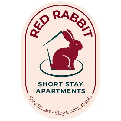 a label for a rabbit playing golf at Red Rabbit Tourist and Business Flats with indoor parking - 1 to 5 or 6p - region gnt antwp brux in Zele