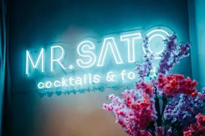 a neon sign that says mr stir cocktails and to at Van der Valk Hotel Gent in Ghent