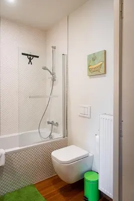 a bathroom with a shower and a toilet and a tub at Adamas B&B in Dendermonde