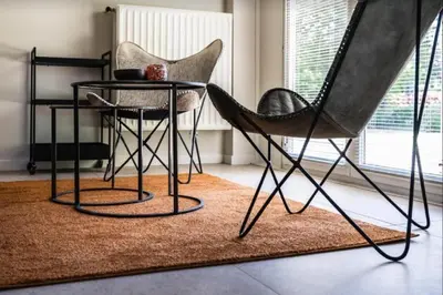 two chairs and a table in a room at Casa57 in Waasmunster