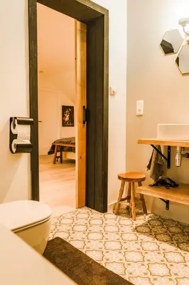 an open door to a bathroom with a toilet at D&A nest in Retie