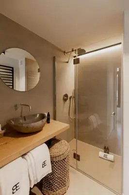 a bathroom with a sink and a shower at BTFL Living, Luxury Residences Antwerp, Zirkstraat in Antwerp