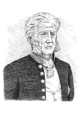 a drawing of a man wearing a suit and tie at SHWAY - Le Leopold in Antwerp