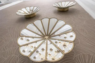 a table with a bunch of pearls and diamonds on it at SHWAY - Le Marnix in Antwerp
