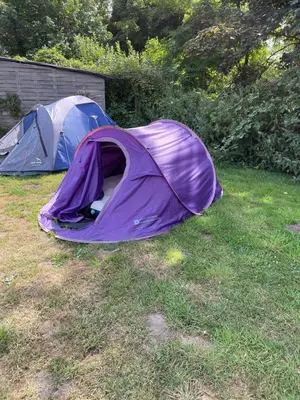 two tents sitting in a field of grass at Tents @ Tomorrowland in Rumst