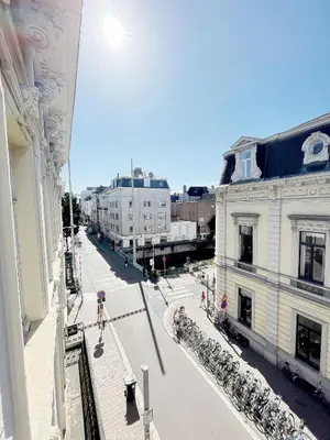 a view of a street in a city with buildings at Jacob’s Getaway in Ghent