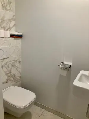 a bathroom with a toilet and a sink at Apartment in the Heart of Ghent in Ghent