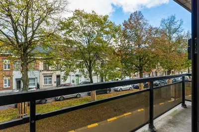 a balcony with a view of a street at Lappertemento in Willebroek