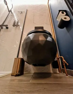 a bathroom with a toilet and a roll of toilet paper at Royal Diamond Apartment @ Central Station in Antwerp