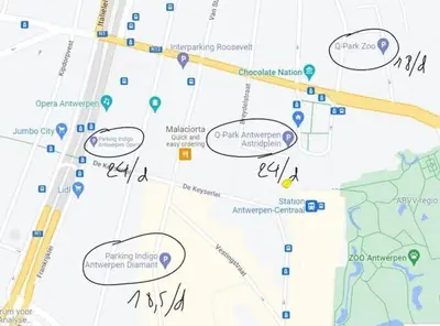 a map of the proposed improvements to the park at Royal Diamond Apartment @ Central Station in Antwerp
