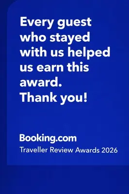 a blue picture with the words ever guest who stayed with us helped us earn this at Freetimeflat Mies & Fien in Ghent