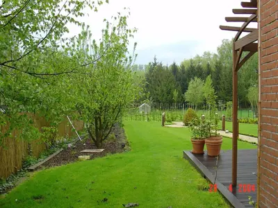 a garden with green grass and some plants at B2B-flats in Ternat