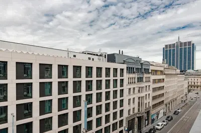 a view of a city street with buildings at Center Royal Residence in Brussels