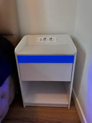 a small white and blue stove in a room at Cozy South-Up and Ground in Brussels