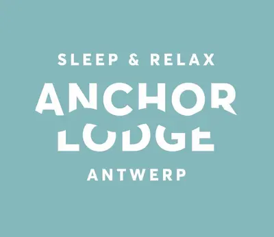a sign with the words sleep and relax anchor lodgekeeper at ANCHOR LODGE ANTWERP Unique Appartment view MAS! in Antwerp